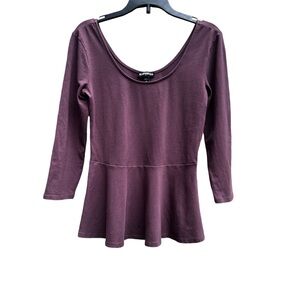 Express 3/4 Sleeve Dusty Rose Pink Peplum Shirt